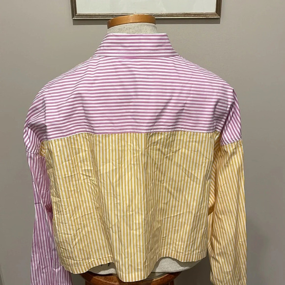 Blanca - Thomas Cropped Striped Shirt - Yellow/Pink/White - Size M/L - Picture 8 of 12